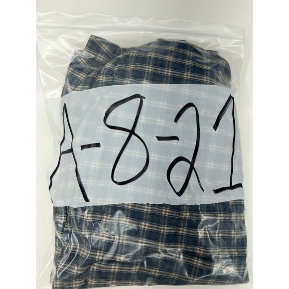 Mens Woolrich Shirt Size Unknown Blue Plaid Long Sleeve Button Up - Picture 11 of 11